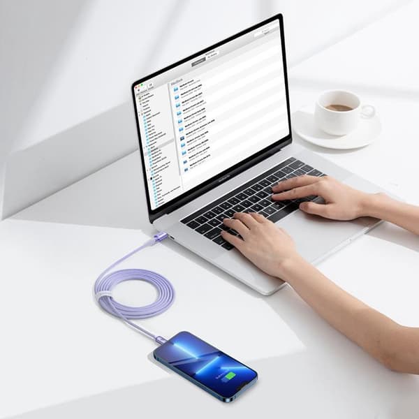 Baseus Crystal USB-C til Lightning-kabel 20W 2m - Lilla Lila