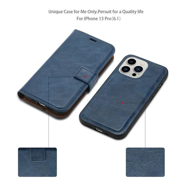 iPhone 15 Pro Max Plånboksfodral 2-in-1 Detachable - Blå Blå