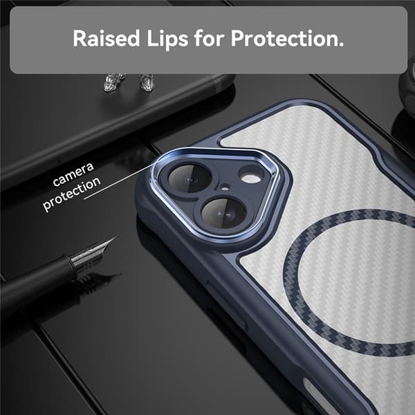 Mobilskal till iPhone 17 MagSafe Carbon Fiber - Blå Blå