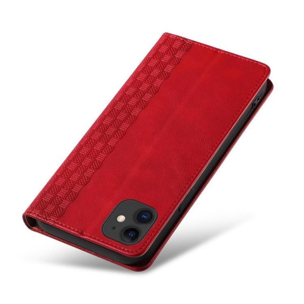 iPhone 12 Plånboksfodral Magnet Strap - Röd