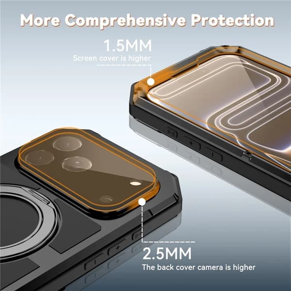 R-JUST Mobilskal till iPhone 17 Pro Max Magsafe Kickstand Svart