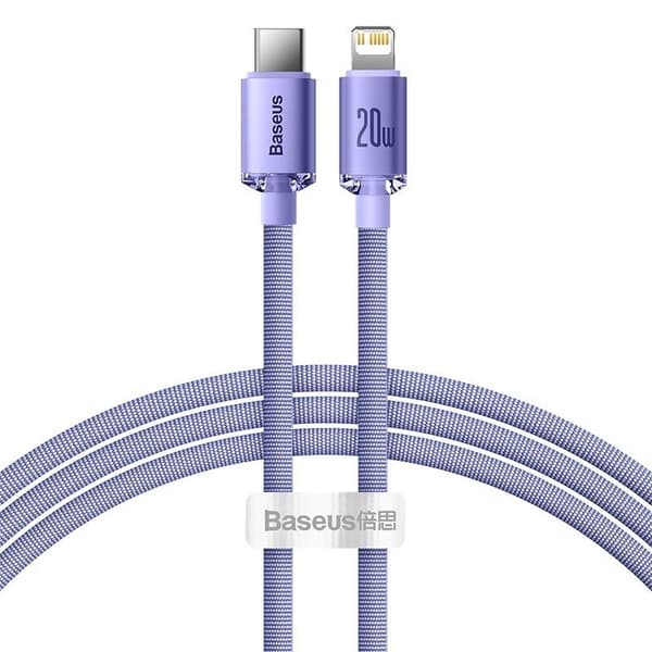 BASEUS-kaapeli USB-C - Lightning 8-pin PD20W 1,2 m lila Lila