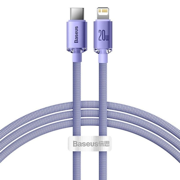 BASEUS USB-C till Lightning kabel 8-pin PD20W 1.2m lila