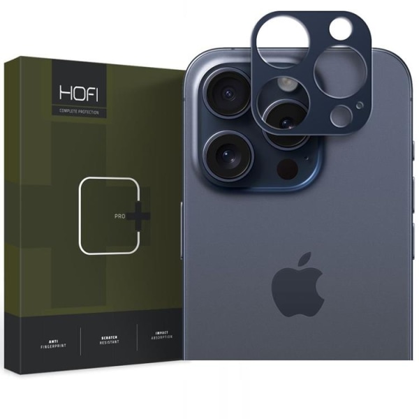 Hofi iPhone 15 Pro/Pro Max kameralinsecover i hærdet glas - marineblå