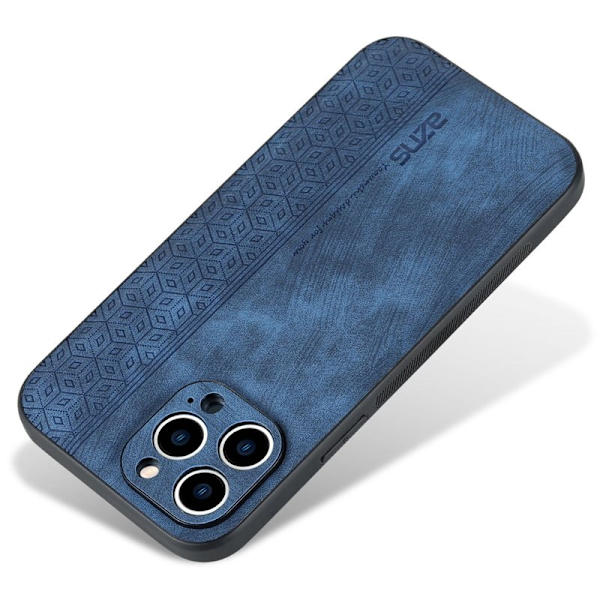 AZNS iPhone 14 Pro Plånboksfodral Konstläder - Blå