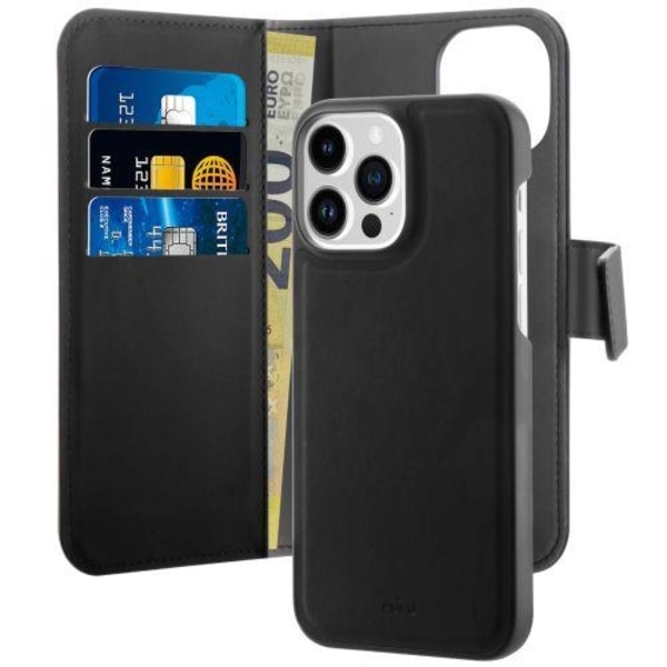 Puro iPhone 14 Pro Max Plånboksfodral Magsafe detachable - Svart