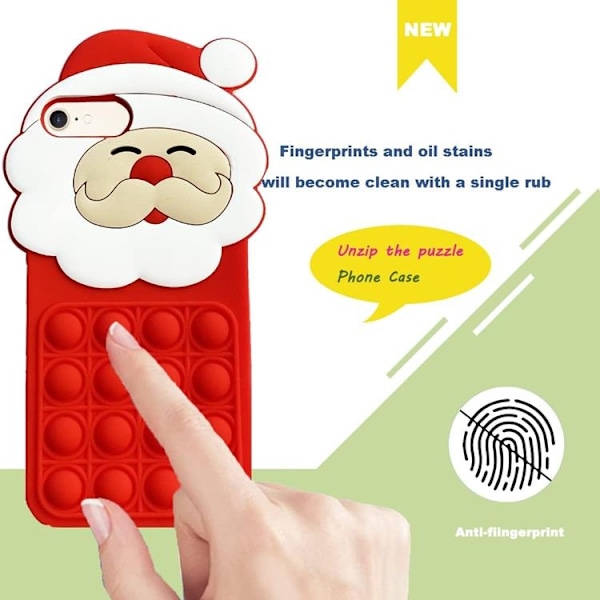 iPhone XS Max Mobilskal Silikon Santa Claus Pop It - Röd