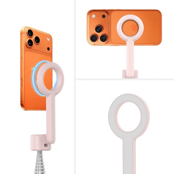 Tech-Protect Trådlös Magsafe Selfiestick Tripod L10S - Rosa/Grå Grå