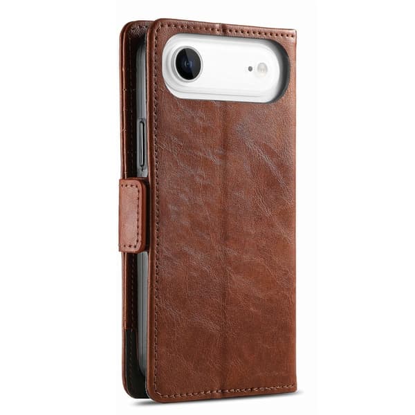 CASENEO iPhone Air Plånboksfodral Konstläder Ställ med RFID - Brun