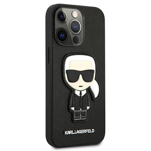 Karl Lagerfeld Saffiano Ikonik Karl`s Patch Skal iPhone 13 Pro / Svart