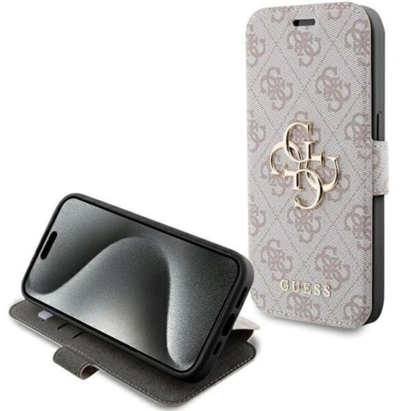 Guess iPhone 15 Pro Max Wallet Case 4G Metal Logo - Pink