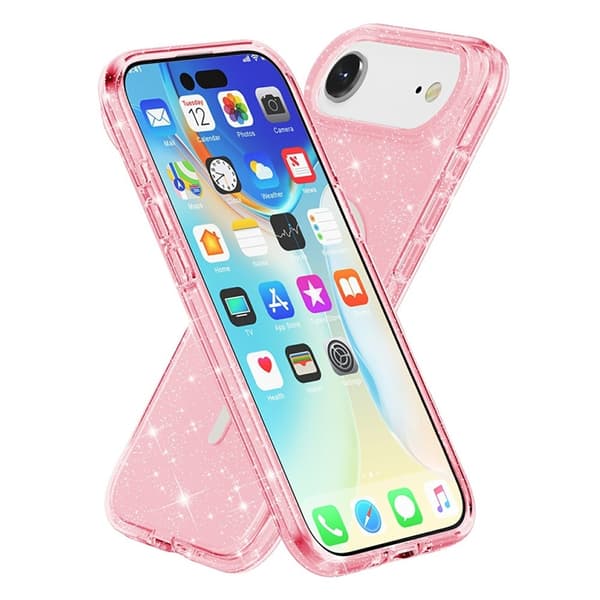 Mobilskal till iPhone Air MagSafe Puderglitter - Rosa Rosa