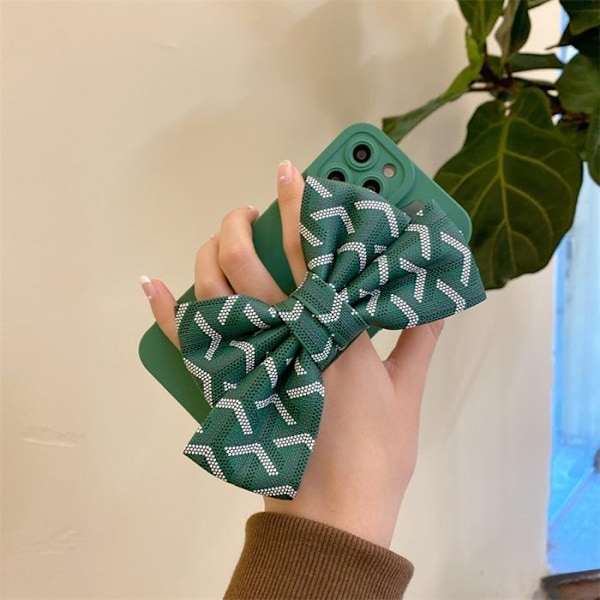 Bowknot Handrem iPhone 11 Skal - Grön Grön