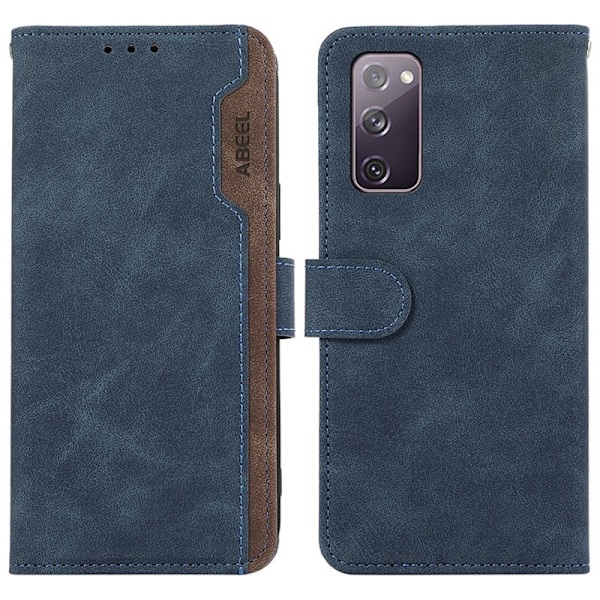 ABEEL Samsung Galaxy S20 FE Konstläder Plånboksfodral RFID-Skydd - Blå