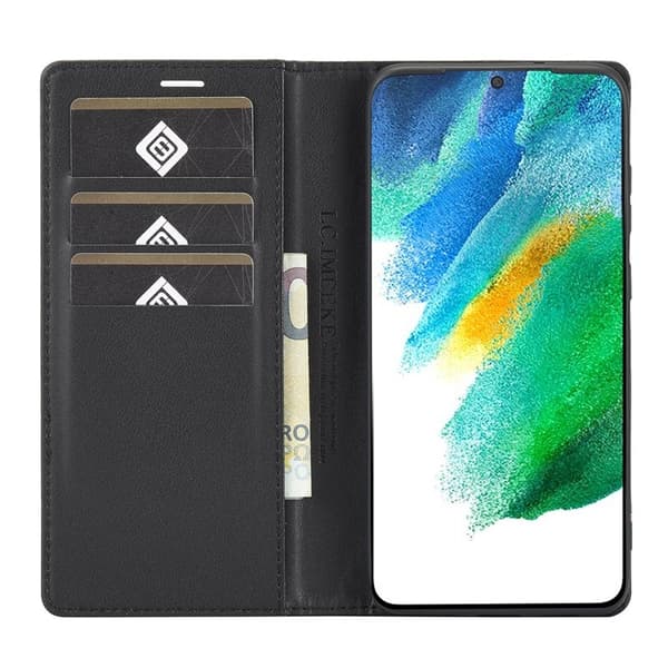 LC.IMEEKE Samsung Galaxy S22 Plånboksfodral Konstläder - Vit