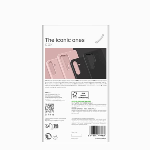 Puro Telefontaske til Galaxy S25 Plus Icon Silikone - Sort Black