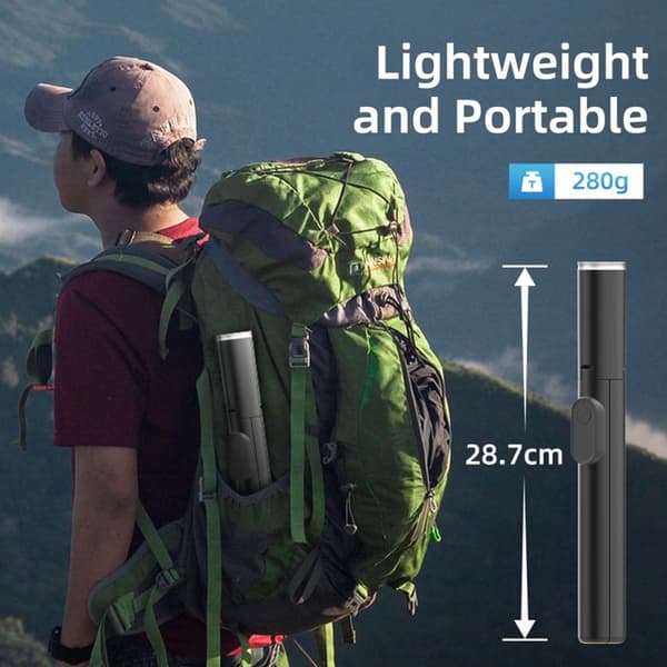 Tech-Protect Bluetooth Selfie Stick Stativ - Sort Svart