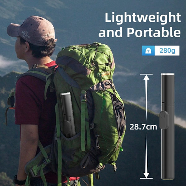 Tech-Protect Bluetooth Selfie Stick Tripod - Svart Svart