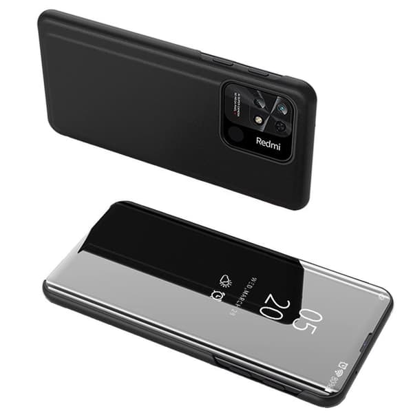 Xiaomi Redmi 10C Cover Clear View Flip - Sort Svart