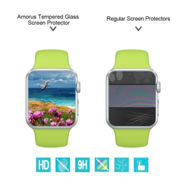 Amorus Härdat Glas Skärmskydd till Apple Watch 38mm