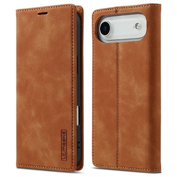 LC.IMEEKE iPhone Air Plånboksfodral Konstläder- Brun