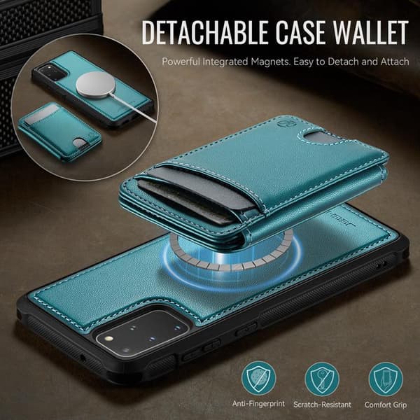 JEEHOOD Mobilskal till Samsung Galaxy S20 Plus Konstläder - Blå Blå