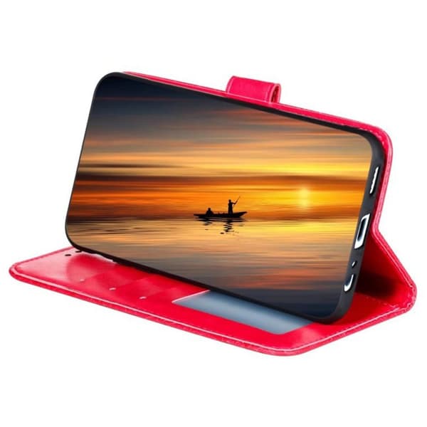 Samsung Galaxy A57 Plånboksfodral Konstläder Flip - Röd