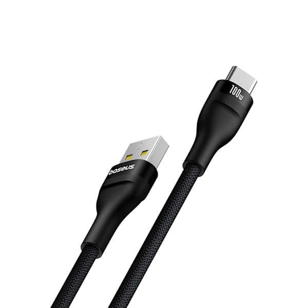 Baseus USB-C till USB-A kabel Flash 2 100W 2m- Svart