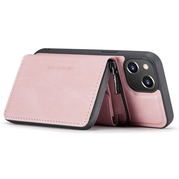 JEEHOOD Mobilskal till iPhone 14 Plus Shockproof KonstLäder Rosa