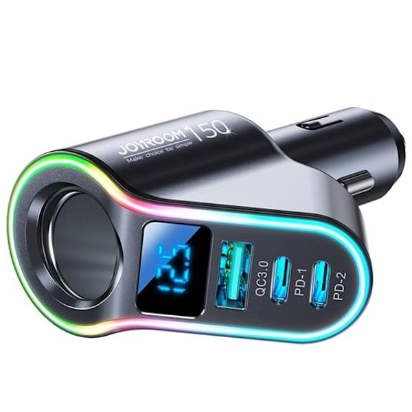 [4in1] Joyroom Billaddare Fast USB-C/USB-A 150 W - Svart Svart