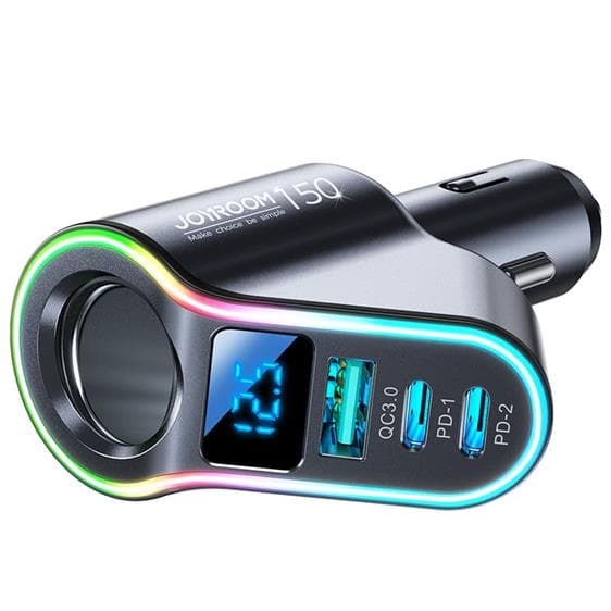 [4in1] Joyroom Billader Fast USB-C/USB-A 150 W - Sort Black