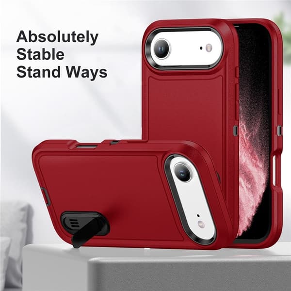 Mobilskal till iPhone Air Kickstand Silikon - Röd/Svart Röd