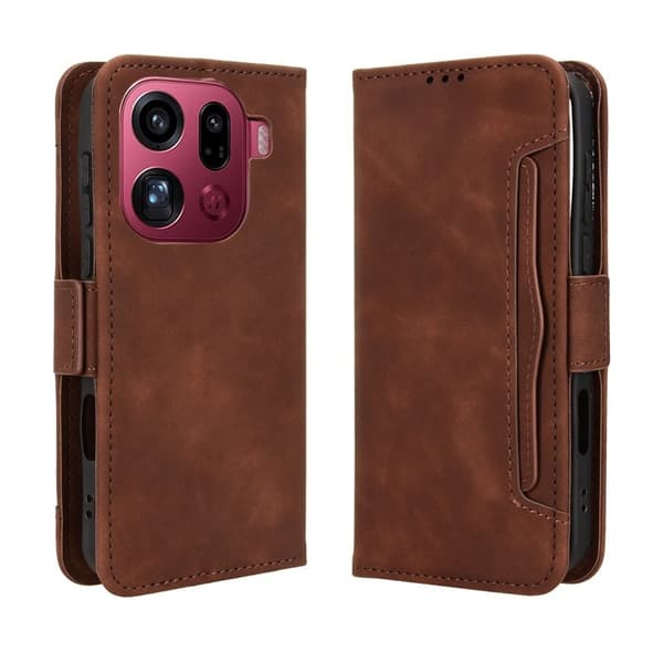 Oppo Find X9 Pro 5G Kortfack Plånboksfodral Konstläder - Brun