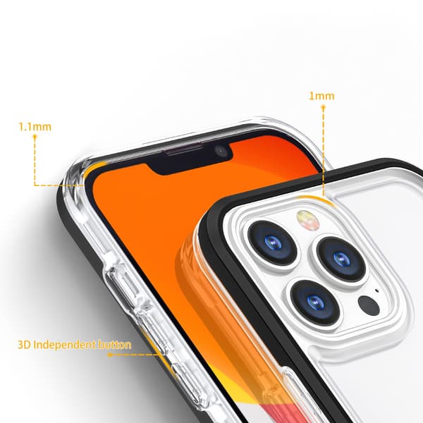 iPhone 12 Pro Max -kuori Clear 3in1 - Musta Black