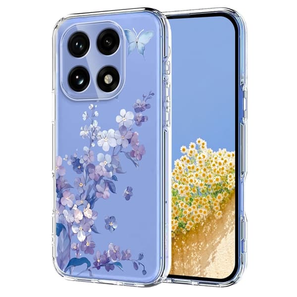 Mobilskal till OnePlus 15 Butterfly Floral Pattern Lila