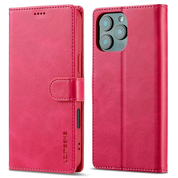 LC.IMEEKE iPhone 16 Pro Plånboksfodral Konstläder - Rosa