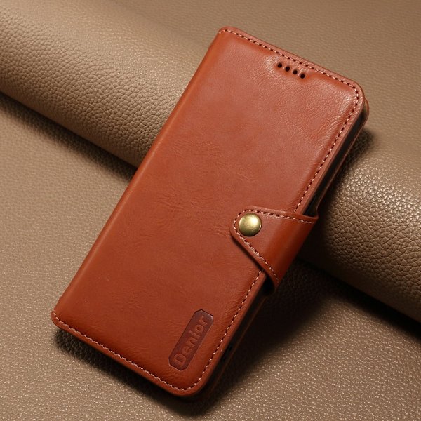 DENIOR iPhone XS Max Plånboksfodral Konstläder Skydd - Brun