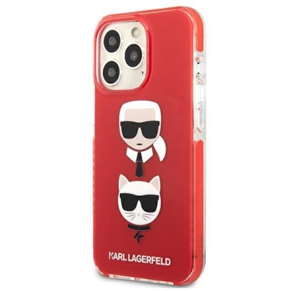 Karl Lagerfeld iPhone 13 Pro Skal Karl & Choupette Head - Röd