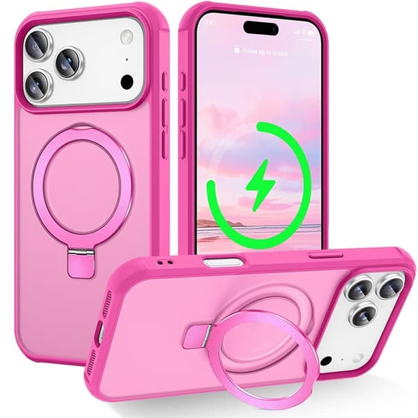 Mobilskal till iPhone 17 Pro Max MagSafe TPU+PC Kickstand - Rosé Rosa