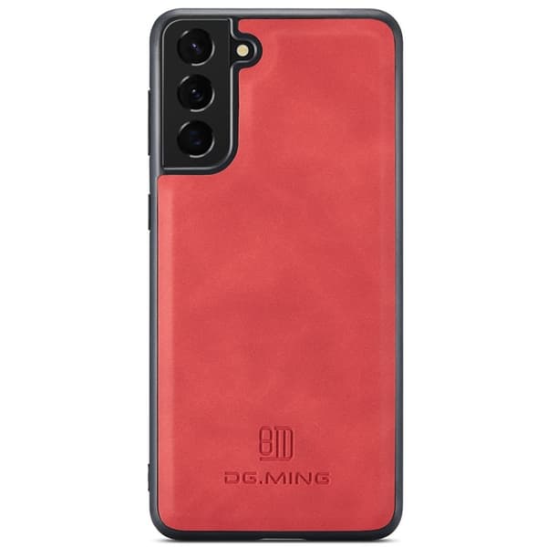 DG.MING Konstläder Plånboksfodral för Samsung Galaxy S22+ 5G - Röd