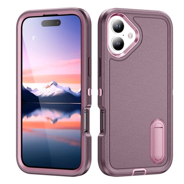 Mobilskal till iPhone 17 Kickstand Silikon - Lila/Rosa Lila