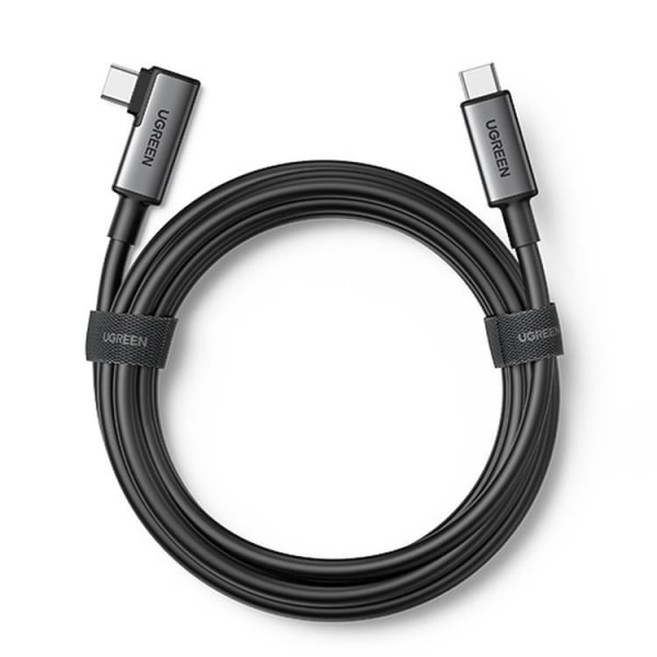 Ugrønt vinklet USB Type-C Til USB Type-C 60W kabel 5m - Sort