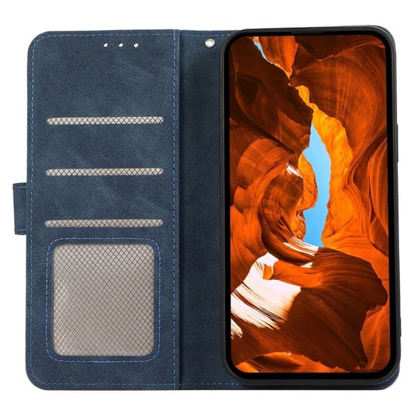 ABEEL Mobilskal till Samsung Galaxy S23+ Splicing Färg Ställ Wallet Blå