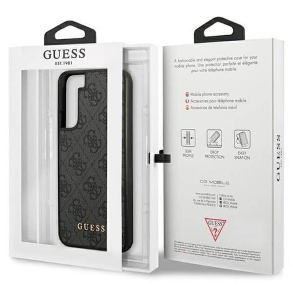 Guess Galaxy S23 Plus Kuori 4G Metal Gold Logo - Harmaa