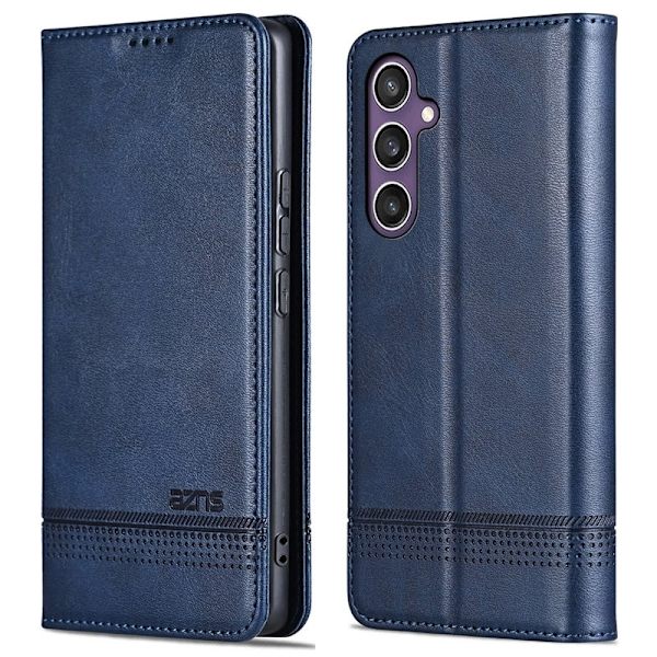 AZNS Samsung Galaxy S24 FE Plånboksfodral Konstläder - Blå