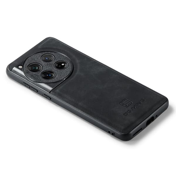 DG.MING Mobilskal till OnePlus 12 5G Läder+PC+TPU Stöttåligt Svart