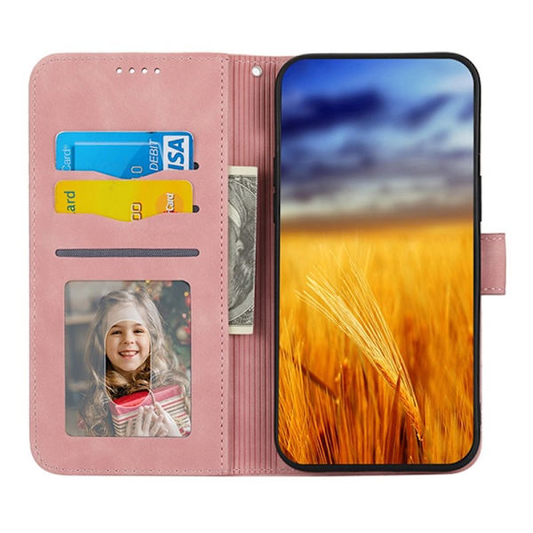 DIERFENG DF-03 Plånboksfodral för Google Pixel 6a - Konstläder - Rosa