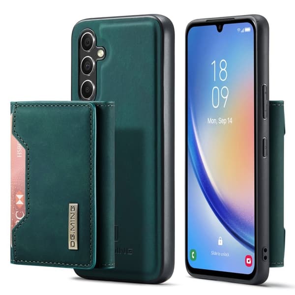 DG.MING Konstläder Plånboksfodral Samsung Galaxy A14 4G/5G Grön