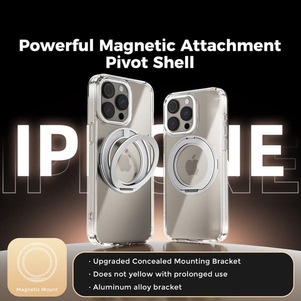 ABEEL Q-LUCK Mobilskal till iPhone 13 Pro Shockproof Med Kickstand Silver