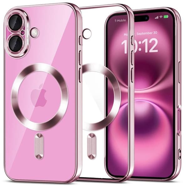 Tech-Protect telefontaske til iPhone 16 Magsafe Magflex - skinnende lyserød Rosa